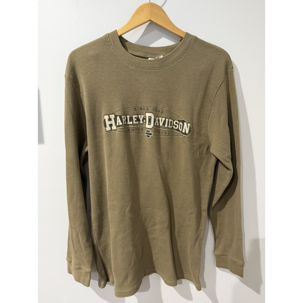 Harley-Davidson Shirt Mens Small Brown Las Vegas Nevada Thermal Long Sleeve Tee